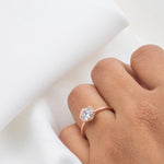 Round Brilliant Diamond Hexagon Engagement Ring Setting-engagement ring-Ashley Schenkein Jewelry Design